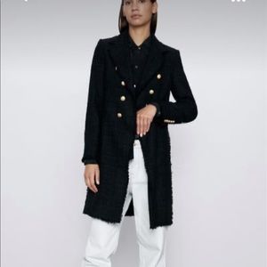 Zara buttoned tweet coat L